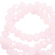 Top Glas Facett Glasschliffperlen 8x6mm rondellen Blush pink-pearl shine coating
